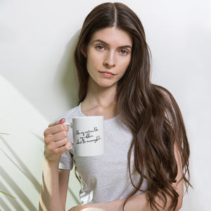 "I like my coffee like my metrics, robust & meaningful" White glossy mug