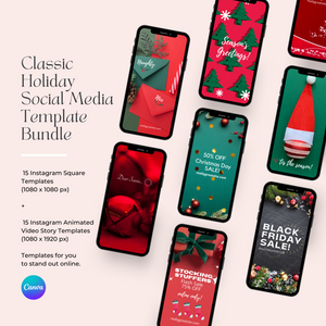 Classic Holiday Social Media Template Bundle