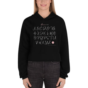 iCollection: influencer A-Z Crop Hoodie (Black/White/Pink)
