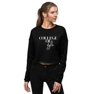 Women's College of Style Black Cropped Sweatshirt